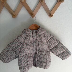 Zara Floral Puffer Jacket